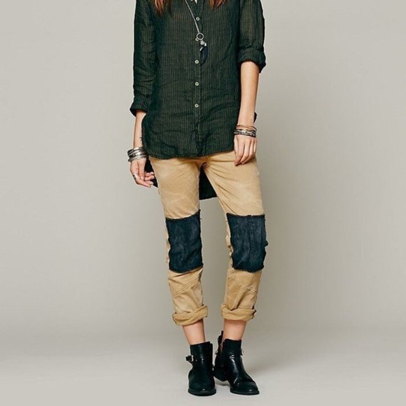 Free People Pants - Free People Patched Twill Herringbone Pant